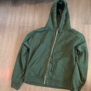 Brandy Melville army green zip up hoodie